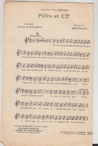 FELIX et Cie - chanson; Paroles de Charles de Richter.