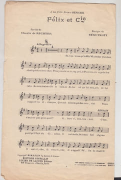 FELIX et Cie - chanson; Paroles de Charles de Richter. . Charles de Richter (1887-1975) - Compositeur : Séguinoti - )