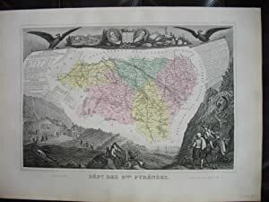 Carte DEPARTEMENT des Basses Pyren&eacute;es . LEVASSEUR V.