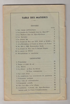 HISTOIRE et GEOGRAPHIE des ALPES-MARITIMES. Louis BUEIL, Olivier BENIAMINO et Jean SALOMONE