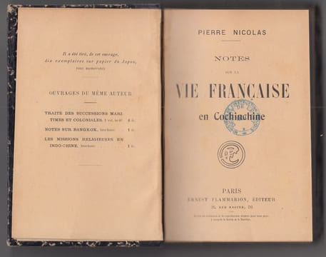 Notes sur la Vie Française en Cochinchine. Nicolas, Pierre (1864-1930) 