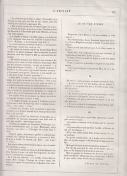 NERVAL (Gérard de). Le Rêve et la vie- L'Artiste, 1855- Edition originale posthume parue en livraison. . NERVAL (Gérard de).L'Artiste, Journal de la ...