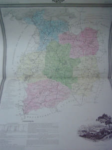 Carte du Département de l'ILLE et VILAINE avec vue de  Rennes dréssée par Donnet