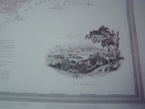 Carte du Département de l'ILLE et VILAINE avec vue de  Rennes dréssée par Donnet. Alexis Donnet DONNET ,FREMIN et LEVASSEUR ou DONNET and MONIN