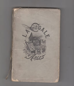 (La) Cigale à Arles. Fêtes arlésiennes de la Cigale en septembre 1877. Documents recueillis par M. Léopold Aparicio, avec une préface de M. Henri de Bornier,.. eau forte de Maùrou.