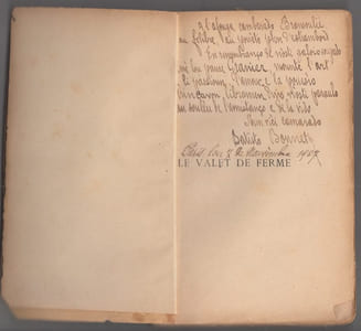 Un paysan du Midi. Le Valet de Ferme.- Traduction d'Alphonse Daudet. Préface de Léon Daudet.bel ENVOI autographe AUTEUR daté 1907 ;
