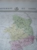 Carte du Département du CHER avec vue de Bourges dréssée par Donnet. Alexis Donnet DONNET ,FREMIN et LEVASSEUR ou DONNET and MONIN