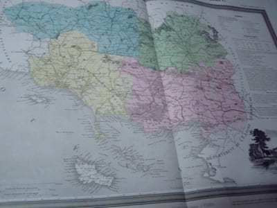 Carte du Département du MORBIHAN avec vue de Vannes dréssée par Donnet