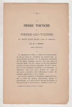 Notice sur la Pierre-Torniche : ou Pierre-Qui-Tourne du Mont-Saint-Mard (foret de Compiegne). L. Plessier