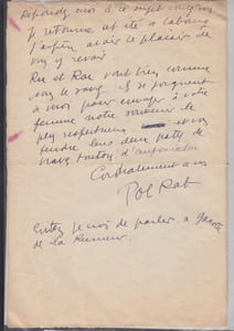 Lettre autographe signée à RICHTER (Charles de)