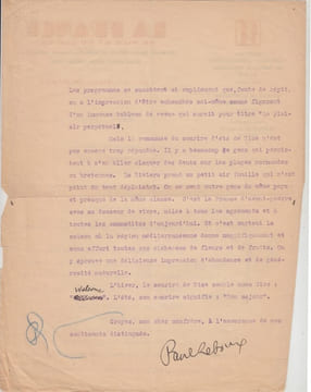 Lettre en partie autographe signée a Charles de RICHTER à l'entete du journal La France de Nice et du Sud-Est : grand quotidien d'informations. 1926 ...
