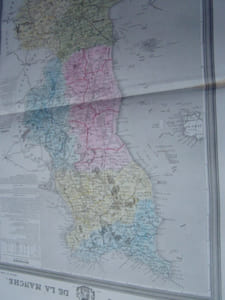 Carte du Département de la MANCHE avec vue de St.LO dréssée par Donnet