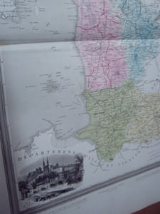Carte du Département de la MANCHE avec vue de St.LO dréssée par Donnet