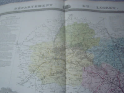 Carte du Département LOIRET avec vue de Orléans dréssée par Donnet
