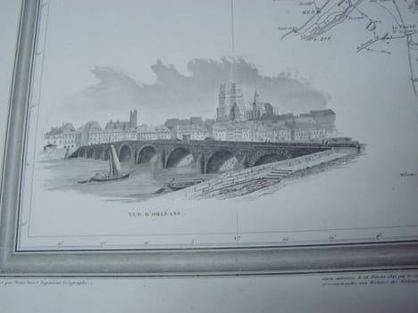 Carte du Département LOIRET avec vue de Orléans dréssée par Donnet. Alexis Donnet DONNET ,FREMIN et LEVASSEUR ou DONNET and MONIN