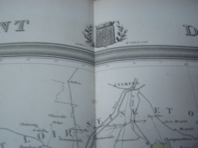 Carte du Département LOIRET avec vue de Orléans dréssée par Donnet