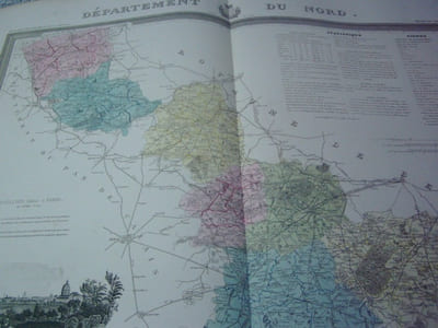Carte du Département du NORD avec vue de Lille  dréssée par Donnet