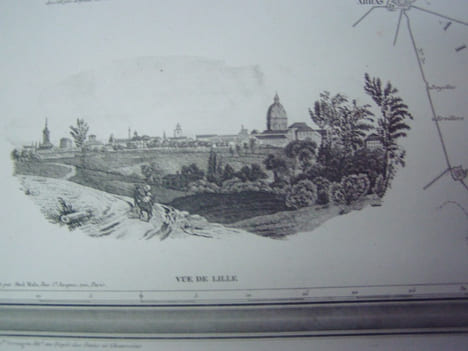 Carte du Département du NORD avec vue de Lille dréssée par Donnet. Alexis Donnet DONNET ,FREMIN et LEVASSEUR ou DONNET and MONIN