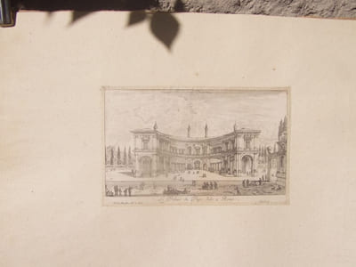 Le Palais du Pape Jule a Rome. Israël Silvestre del. Et fecit. Israël ex.- Eau-forte originale: tirage d'époque