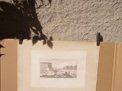 Veuë de Caprarole.- Eau-forte originale; tirage d'époque.