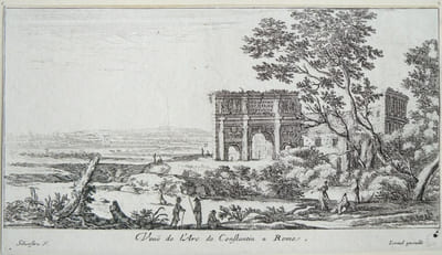 Veuë de l'Arc de Constantin a Rome. Silvestre F. Israël excudit - Eau-forte originale; tirage d'époque.