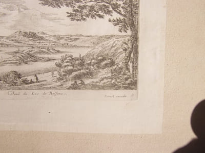 Veuë du Lac de Bolsene (Dans les états du Pape.)- Eau-forte originale; tirage d'époque.
