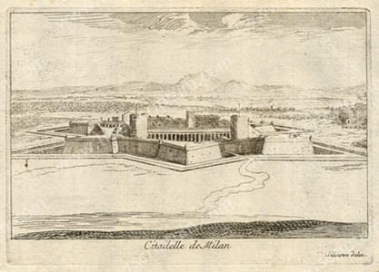  Citadelle de Milan.- Eau-forte originale; tirage d'époque.