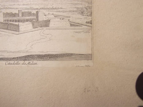 Citadelle de Milan.- Eau-forte originale; tirage d'époque.. SILVESTRE Israel