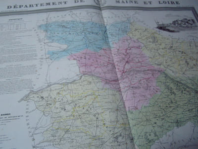 Carte du Département du MAINE et LOIRE avec vue de Angers dréssée par Donnet