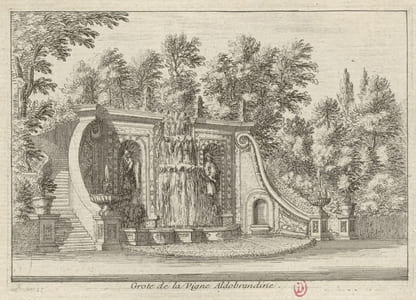 Grotte de la Vigne Aldobrandine. par Israël Silvestre - Grote de la Vigne Aldobrandine.- Eau-forte originale; tirage d'époque.