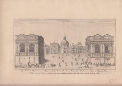 Livre de diverses Perspectives et Paisages faits sur le naturel, mis en lumière par Israël 1650. Avec privilege du Roy. par Israël Silvestre -- Eau-forte originale; tirage d'époque.