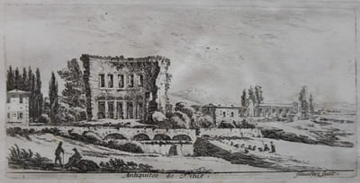 Antiquites de Titus (Vue des Ruines du Palais ou Thermes de Titus.) par Israël Silvestre