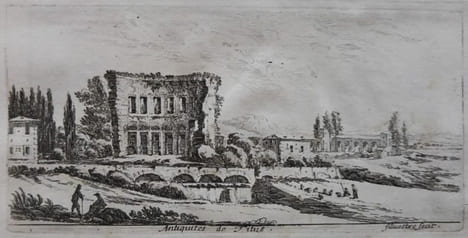 Antiquites de Titus (Vue des Ruines du Palais ou Thermes de Titus.) par Israël Silvestre. SILVESTRE Israel