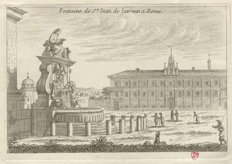 Fontaine de St Jean de Latrean à Rome. par Israël Silvestre. SILVESTRE Israel