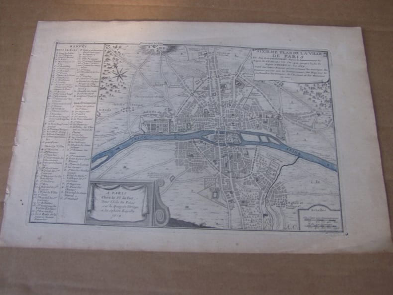 SIXIEME PLAN DE LA VILLE DE PARIS, Et ses Accroissements, depuis le Commencement du Regne de CHARLES VII, l'an 1422 jusqu'&agrave; la fin du Regne d'HENRY ...