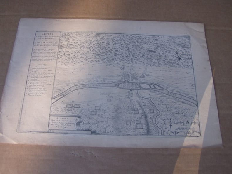 Lut&egrave;ce, conquise par les fran&ccedil;ais sur les romains ou second plan de la ville de Paris par Nicolas de Fer en 1714. Nicolas De FER