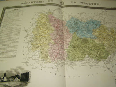 Carte du Département de la MEURTHE avec vue de Nancy dréssée par Donnet