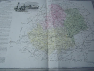 Carte du Département du LOT avec vue de Cahors dréssée par Donnet