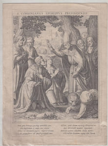 SAINT CORBINIANUS - S. CORBINIANUS EPISCOPUS FRISINGENSIS- Antique Master Print-
