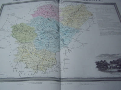 Carte du Département de la CHARENTE avec vue d' Angouléme, dréssée par Donnet