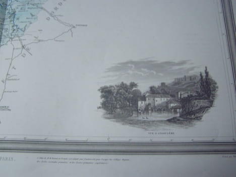 Carte du Département de la CHARENTE avec vue d' Angouléme, dréssée par Donnet. Alexis Donnet DONNET ,FREMIN et LEVASSEUR ou DONNET and MONIN