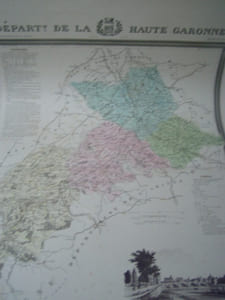 Carte du Département de la HAUTE-GARONNE avec vue de Toulouse dréssée par Donnet