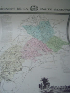 Carte du Département de la HAUTE-GARONNE avec vue de Toulouse dréssée par Donnet. Alexis Donnet DONNET ,FREMIN et LEVASSEUR ou DONNET and MONIN