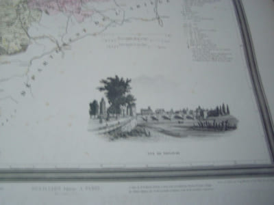 Carte du Département de la HAUTE-GARONNE avec vue de Toulouse dréssée par Donnet