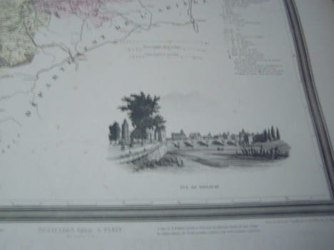 Carte du Département de la HAUTE-GARONNE avec vue de Toulouse dréssée par Donnet. Alexis Donnet DONNET ,FREMIN et LEVASSEUR ou DONNET and MONIN