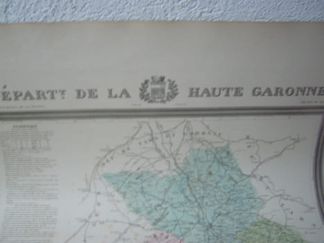 Carte du Département de la HAUTE-GARONNE avec vue de Toulouse dréssée par Donnet. Alexis Donnet DONNET ,FREMIN et LEVASSEUR ou DONNET and MONIN