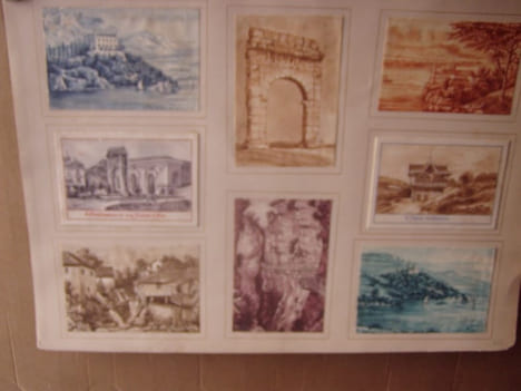 8 dessins aquarellés sur Aix-les-Bains. Aix-les-Bains