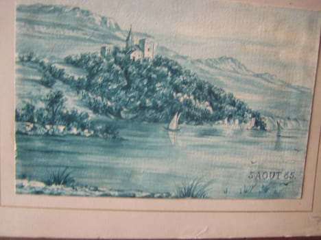 8 dessins aquarellés sur Aix-les-Bains. Aix-les-Bains