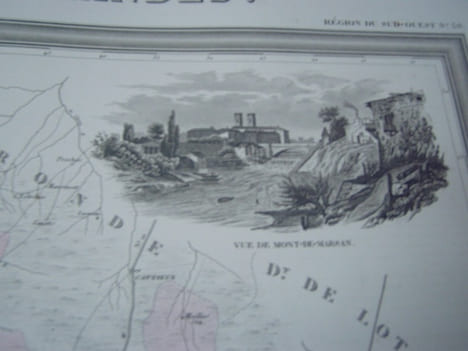 Carte du Département des LANDES avec vue de Mont de Marsan dréssée par Donnet. Alexis Donnet DONNET ,FREMIN et LEVASSEUR ou DONNET and MONIN - DONNET ...