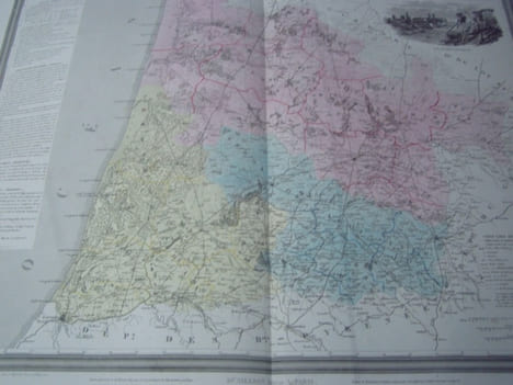 Carte du Département des LANDES avec vue de Mont de Marsan dréssée par Donnet. Alexis Donnet DONNET ,FREMIN et LEVASSEUR ou DONNET and MONIN - DONNET ...